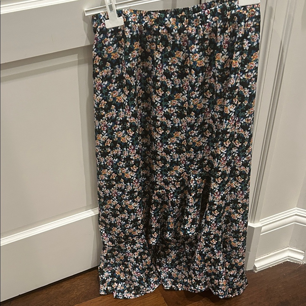 Max Studio Floral Maxi Skirt - Black and Multicolor